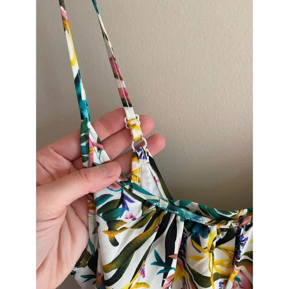 Bishop & Young Small Tropical Leaves Floral Maxi Dress Resortwear Hi-Lo Anthro - Picture 7 of 13